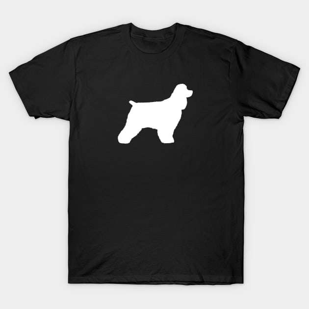 White Cocker Spaniel Silhouette T-Shirt by Coffee Squirrel